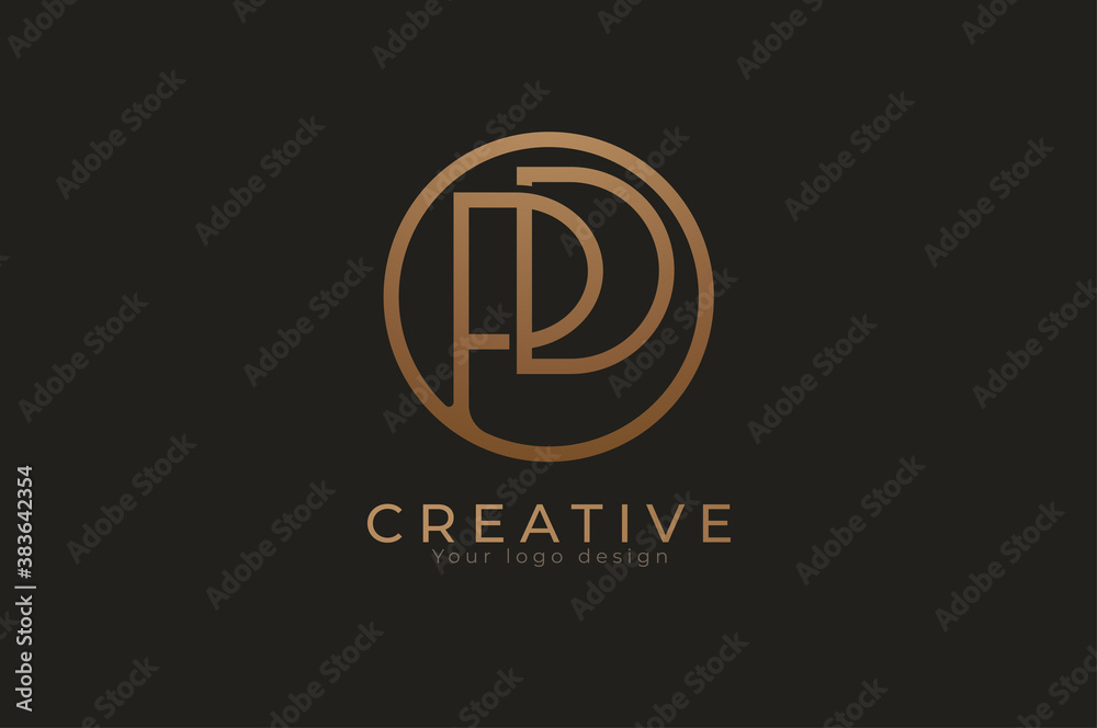 Abstract initial letter P and D logo, usable for branding and business logos, Flat Logo Design Template, vector illustration Abstract initial letter P and D logo, usable for branding and business logos, Flat Logo Design Template, vector illustration