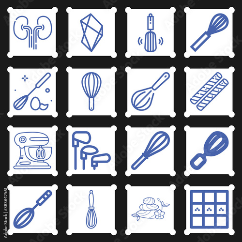 16 pack of stones  lineal web icons set