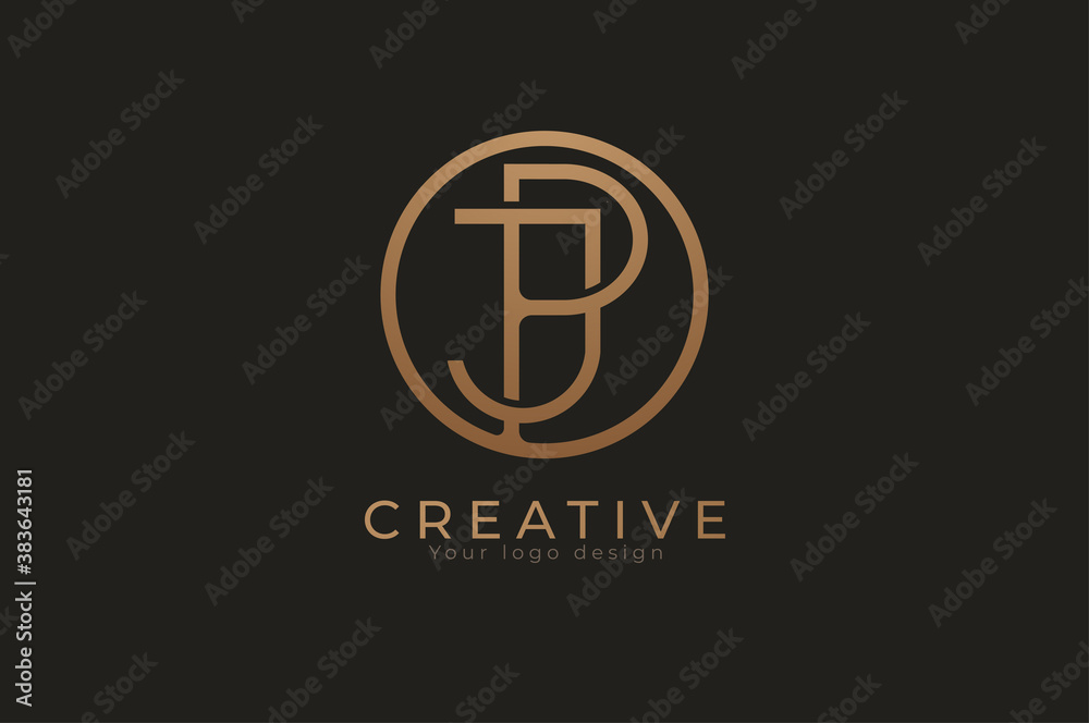 Abstract initial letter P and J logo, usable for branding and business logos, Flat Logo Design Template, vector illustration Abstract initial letter P and J logo, usable for branding and business logos, Flat Logo Design Template, vector illustration