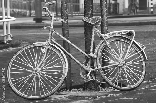 Frozen bicycle photo