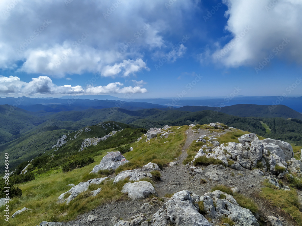 Mountain panoramic view from Snjeznik in national park Risnjak, Croatia Mountain panoramic view from Snjeznik in national park Risnjak, Croatia