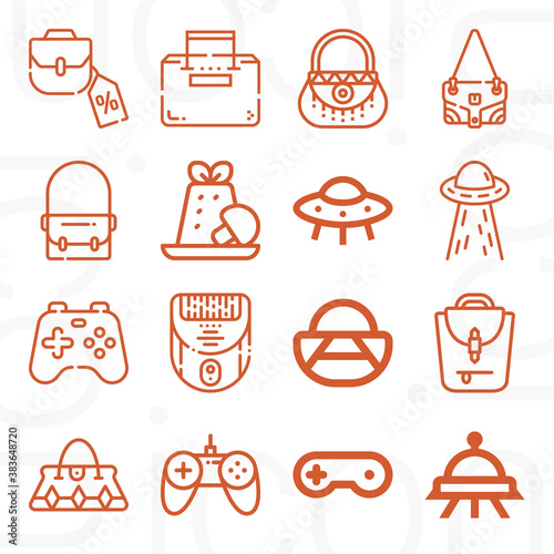 16 pack of reasonable  lineal web icons set