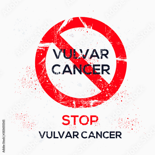 Warning sign (Vulvar cancer), vector illustration. photo
