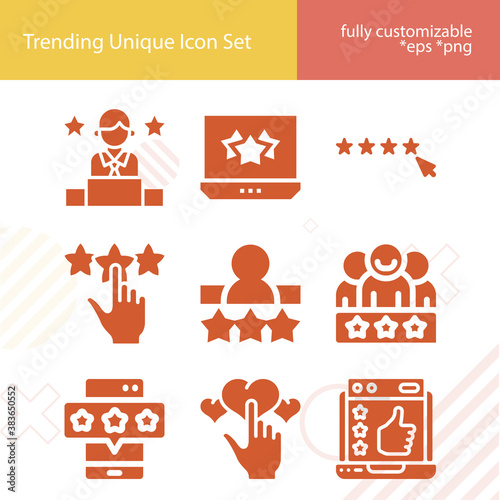 Simple set of unfavorable related filled icons.