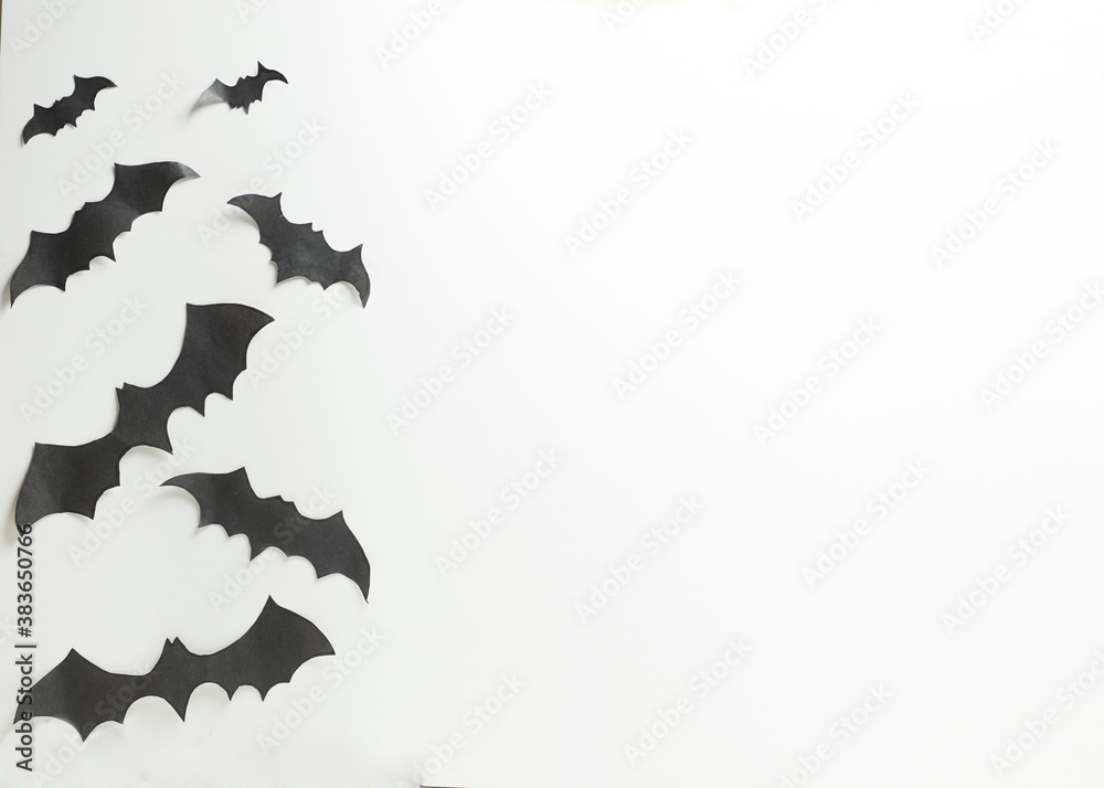 Fototapeta premium Background from bats on a white background. Background for the holiday halloween