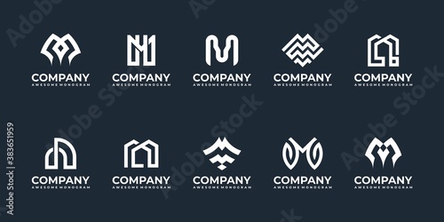 Abstract logo initial, M logo collection