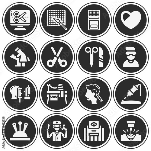 16 pack of incision  filled web icons set