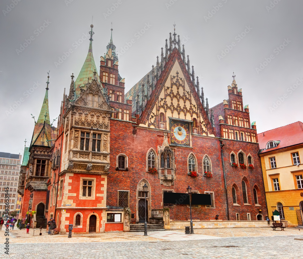 Obraz Wroclaw, Poland. The Town Hall on market square. Silesia