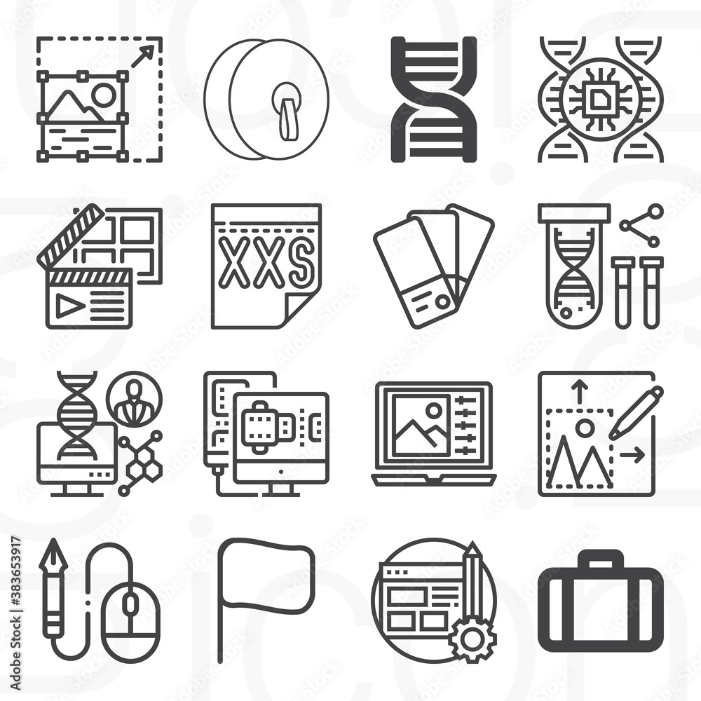 Fototapeta premium 16 pack of rna lineal web icons set