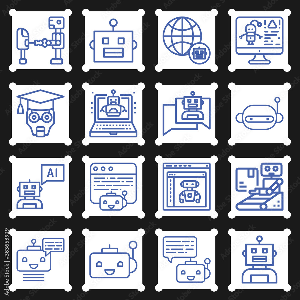 16 pack of bot lineal web icons set 16 pack of bot lineal web icons set