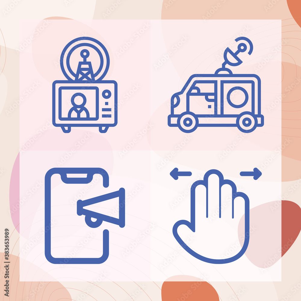 Simple set of diffuse related lineal icons Simple set of diffuse related lineal icons