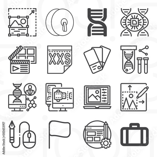 16 pack of rna  lineal web icons set