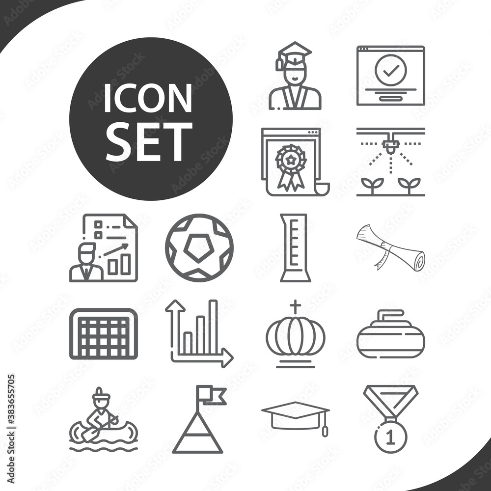 Simple set of achievement related lineal icons. Simple set of achievement related lineal icons.