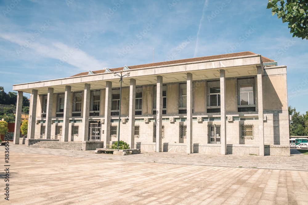 a large ceremonial building that is the city council in the city center. beauty of architectural buildings in portugal a large ceremonial building that is the city council in the city center. beauty of architectural buildings in portugal