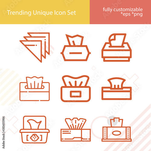 Simple set of fibrous related lineal icons.
