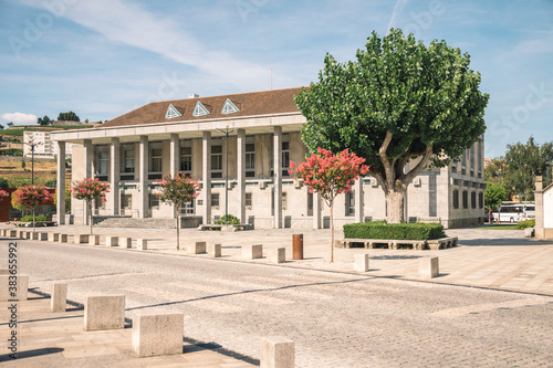 a large ceremonial building that is the city council in the city center. beauty of architectural buildings in portugal © Nazar