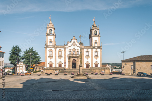 large stone church. Church style in Portugal. construction in previous centuries