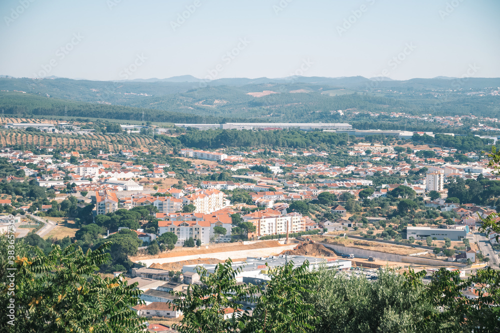 landscape from a high mountain. city and river