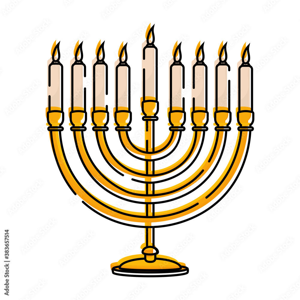 Isolated chandelier rosh hashana jewish sticker- Vector Isolated chandelier rosh hashana jewish sticker- Vector