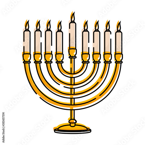 Isolated chandelier rosh hashana jewish sticker- Vector