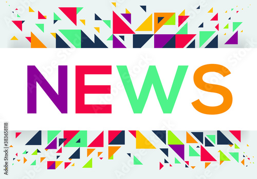 creative colorful (News) text design, written in English language, vector illustration.
