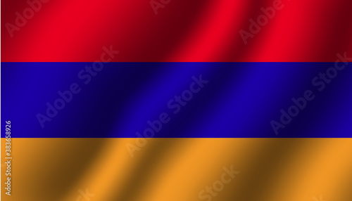 armenia national wavy flag vector illustration