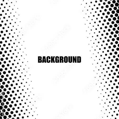 Dotted gradient vector illustration, white and black halftone background, vertical seamless, monochrome dots texture backdrop, retro effect, Vintage Pattern.