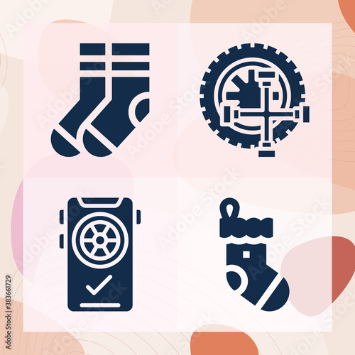 Simple set of degenerate related filled icons