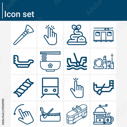 Simple set of accessible related lineal icons.