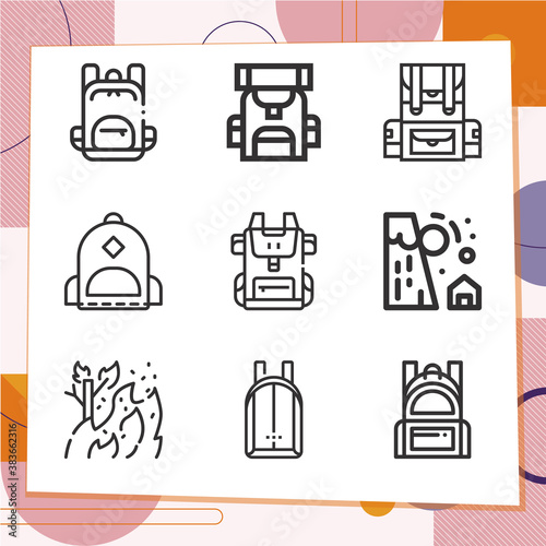 Simple set of 9 icons related to keeps