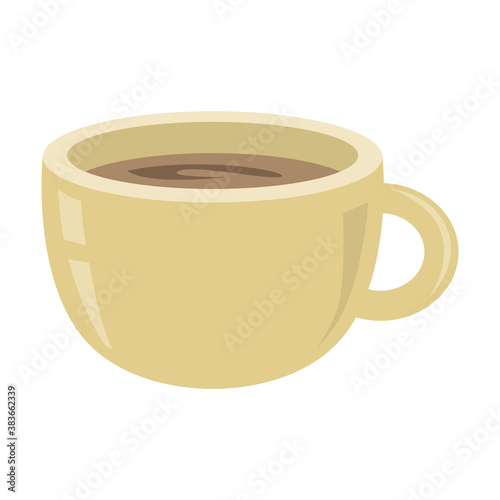 Coffee cup on white isolated background. Espresso. Black coffee icon. Vector