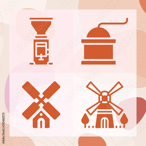 Simple set of manufacturing plant related filled icons