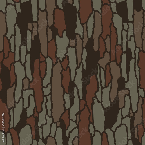 Vector seamless camo tree bark tiger army fatigue pattern design