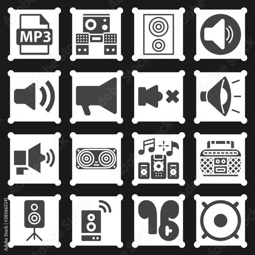 16 pack of listener  filled web icons set