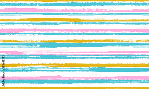 Pain brush stroke rough stripes vector seamless pattern. Stylish candy wrap sweet design. Vintage 