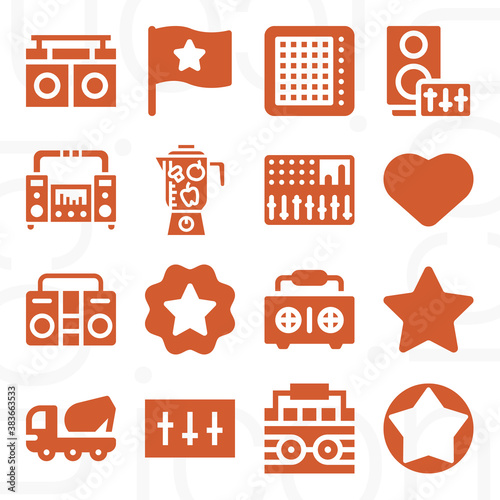 Foto 16 pack of ridden  filled web icons set