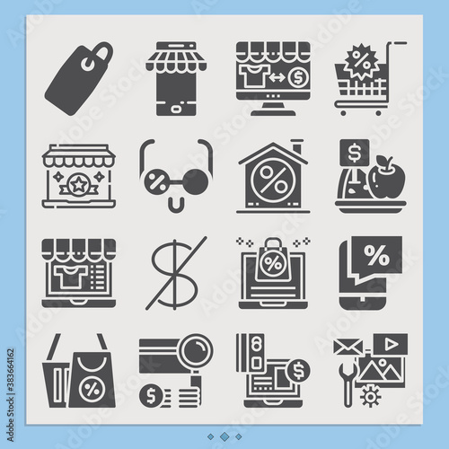 Simple set of census bureau related filled icons.