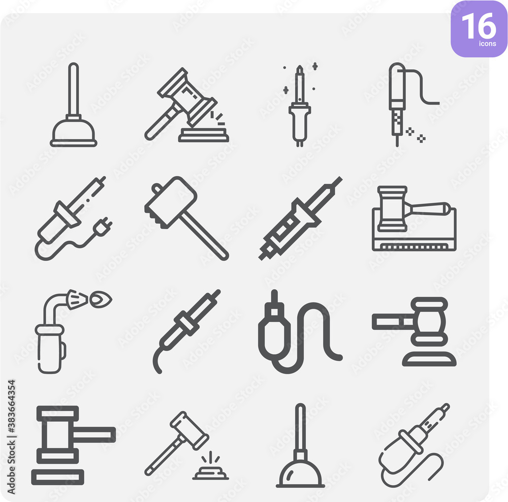 Simple set of enhancing related lineal icons. Simple set of enhancing related lineal icons.