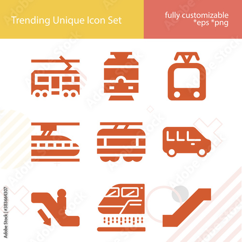 Simple set of explicitly related filled icons.