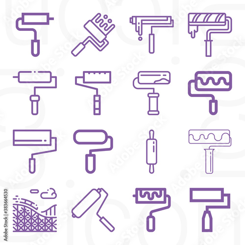 16 pack of rolling wave  lineal web icons set