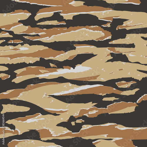 Vector seamless camo tiger stripe army fatigue pattern design