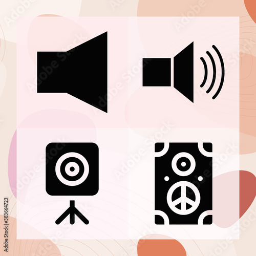 Simple set of loud system related filled icons