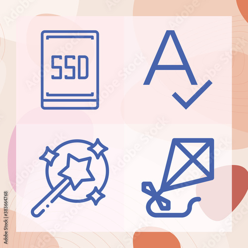 Simple set of explained related lineal icons
