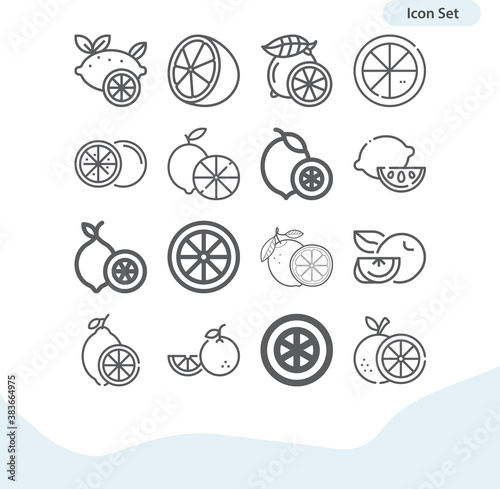 Simple set of calcium hydroxide related lineal icons.