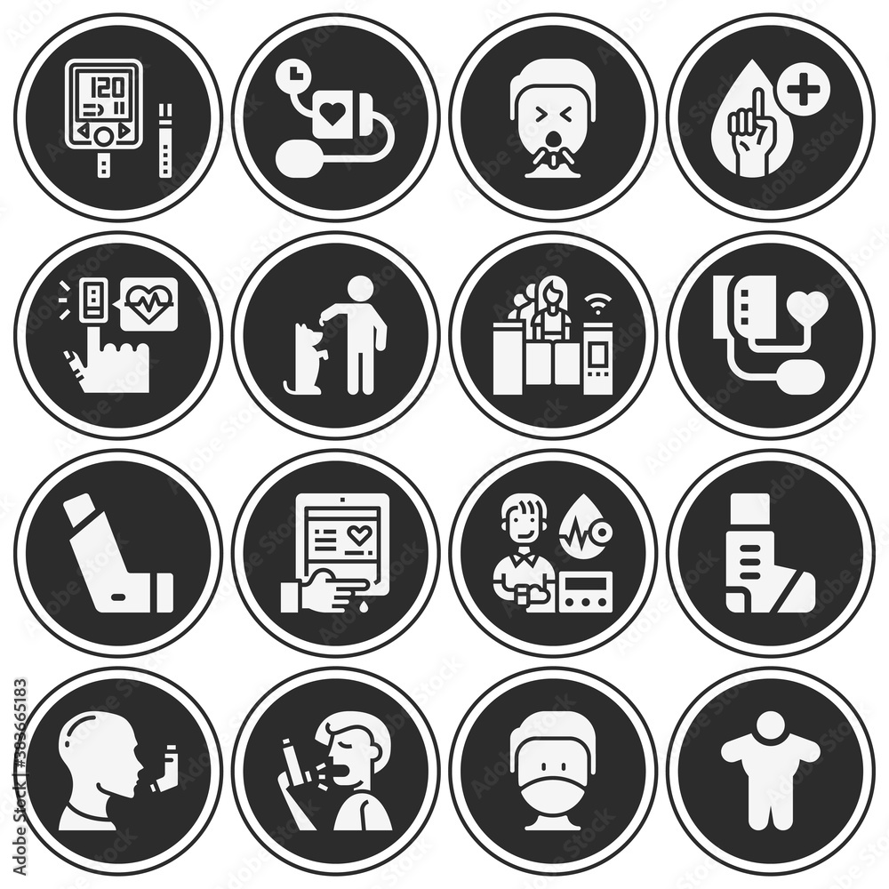 16 pack of hypertension filled web icons set 16 pack of hypertension filled web icons set