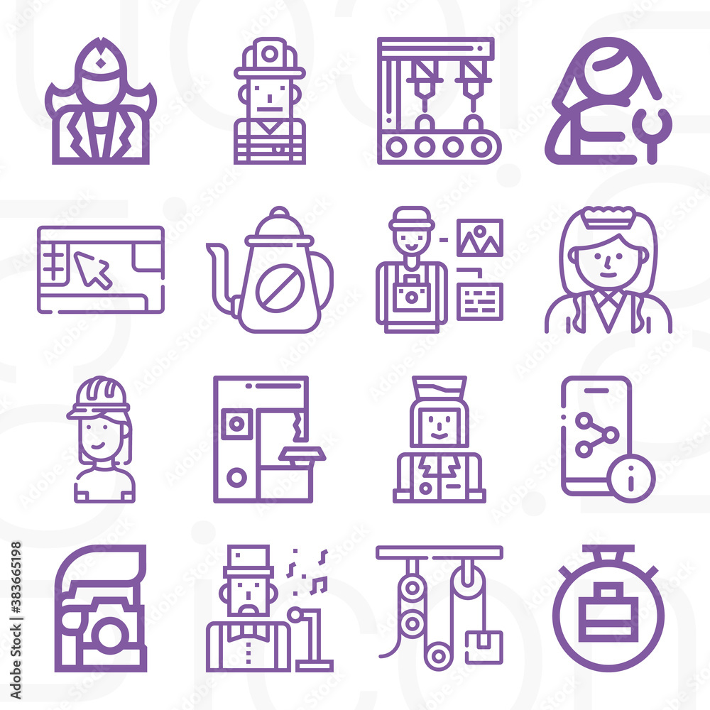 16 pack of sectors lineal web icons set 16 pack of sectors lineal web icons set