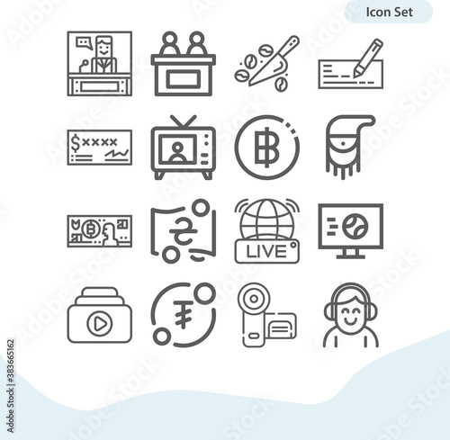 Simple set of survive related lineal icons.