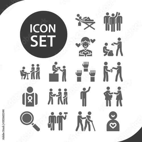 Simple set of participating related filled icons.