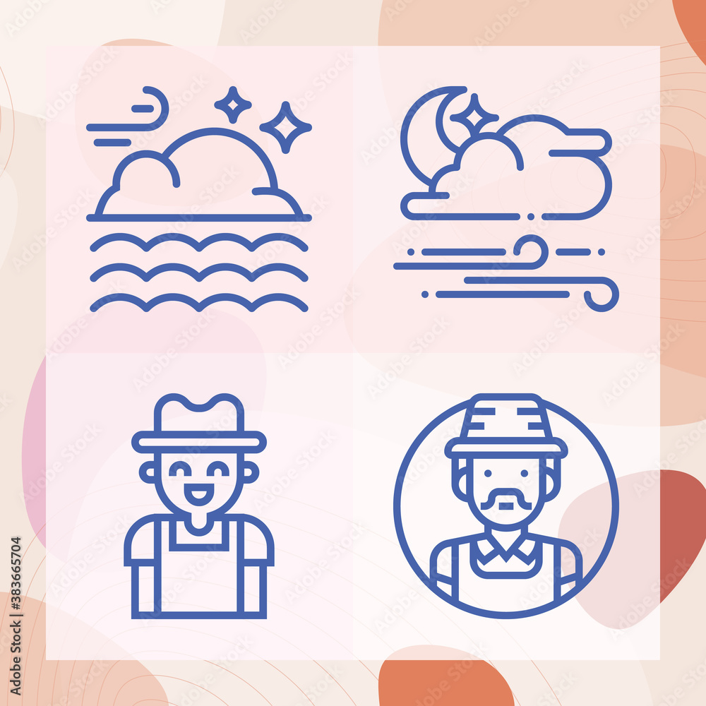 Simple set of farms related lineal icons Simple set of farms related lineal icons
