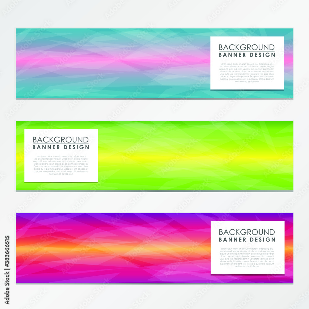 Abstract Banner Template. Background Geometry Glass. Vector Horizontal Design.